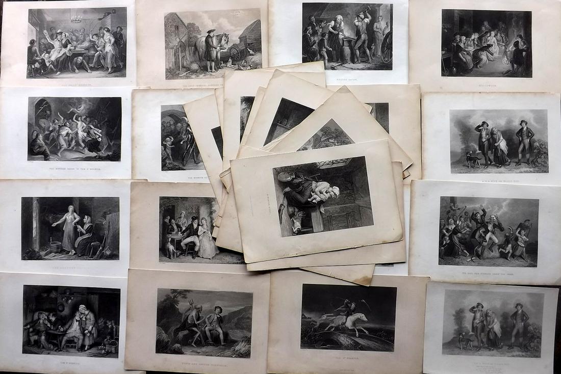 Burns, Robert 1842 Lot of 30 Scottish Genre Prints (1 of 6)