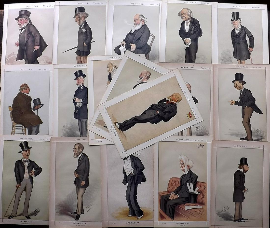 Vanity Fair Prints 1873 Lot of 18 Spy etc Cartoons (1 of 6)