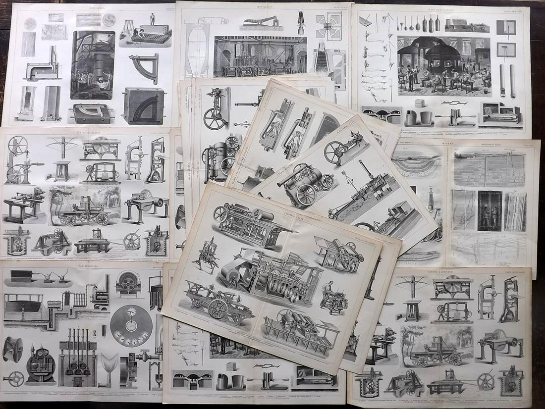 Blackie (Pub) C1875 Lot of 19 Folio Science  & Tech Prints (1 of 9)