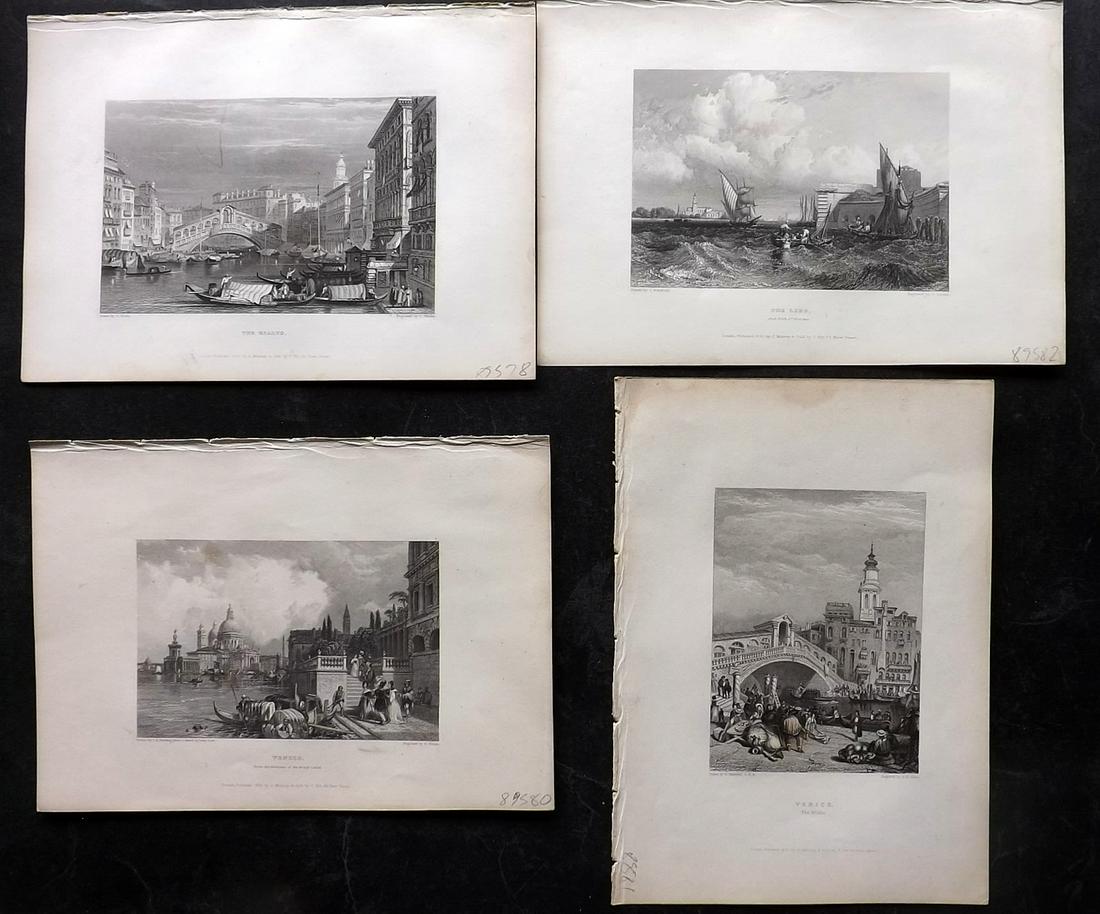Finden & Byron 1833 Lot of 6 Steel Engraved Views. Venice, Italy (1 of 2)