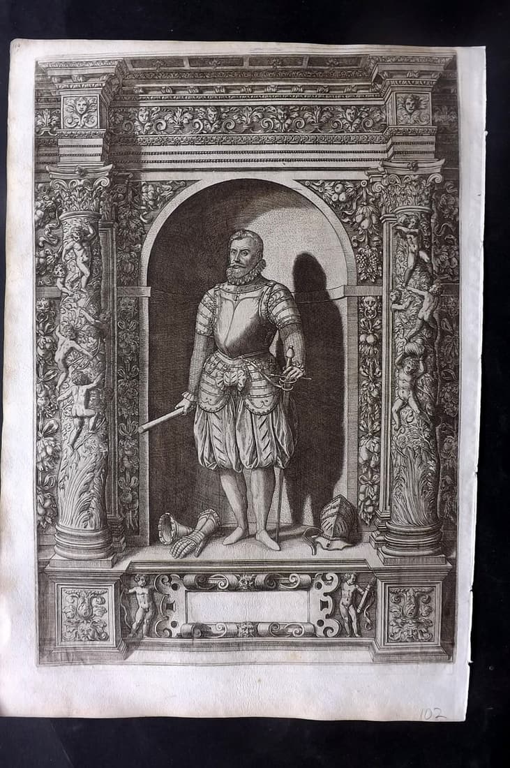 Schrenck von Notzing, Jacob 1603 Folio Print. Knight in Shining Armour 10 (1 of 3)