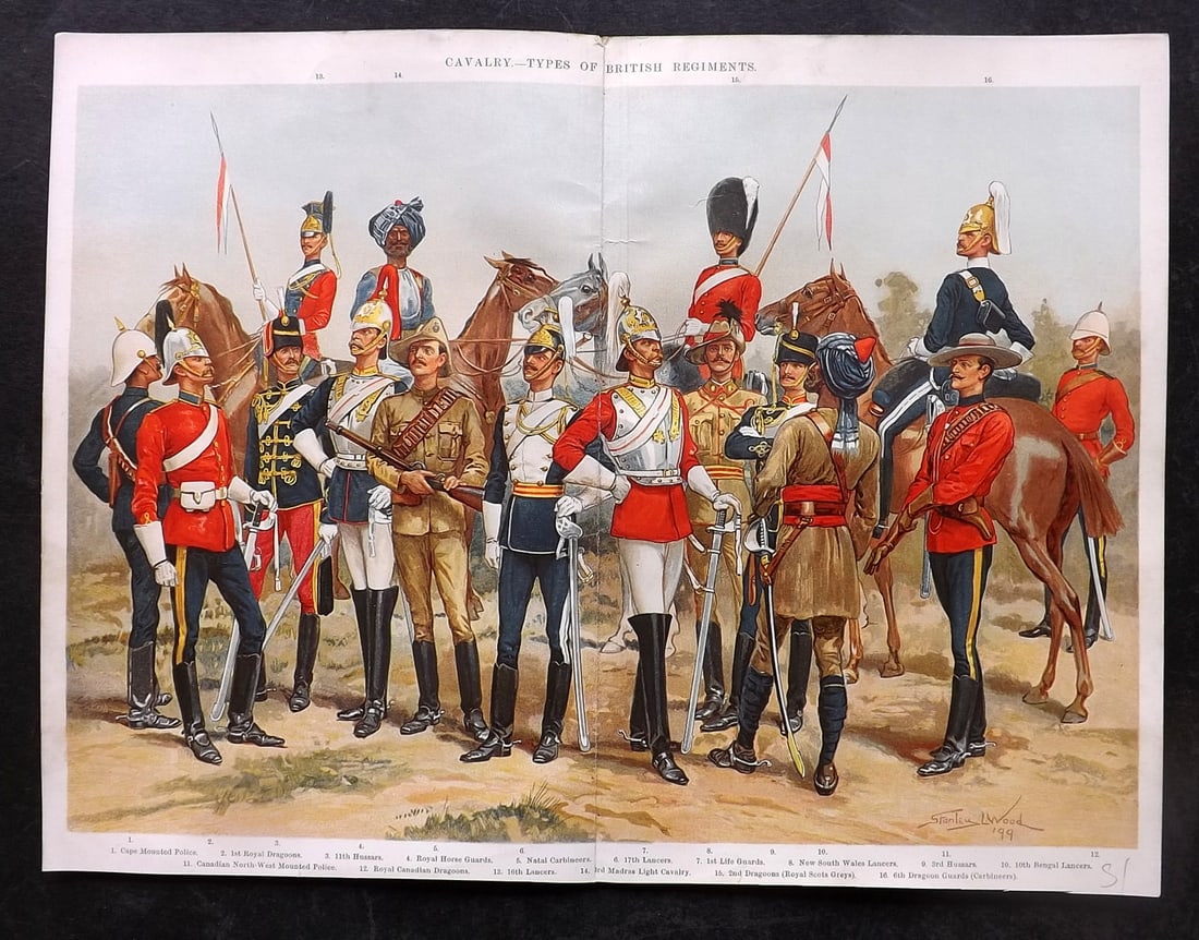 Annandale, Charles 1903 Military Print. British Cavlary Regiments (1 of 2)