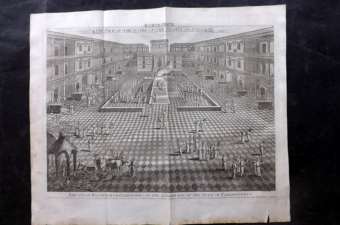 Smith, Samuel 1735 LG Folio Print. Solomon's Temple - Inside View (1 of 2)