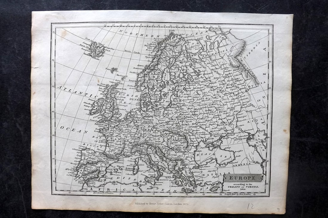 Russell & Barclay C1825 Antique Map. Europe (1 of 1)
