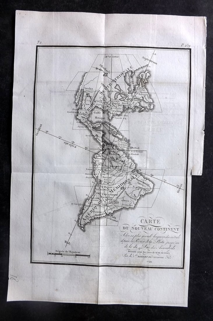 Buffon & Vaugondy 1825 Map. America - Carte du Nouveau Continent (1 of 2)