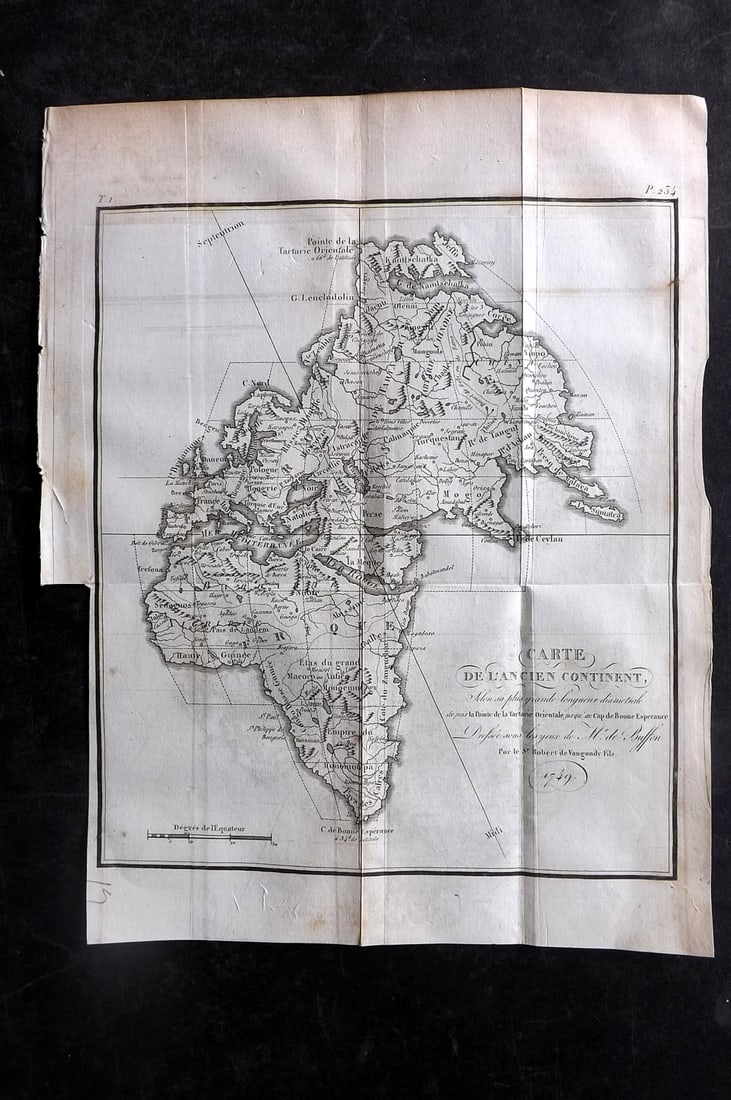 Buffon & Vaugondy 1825 Map. Africa - Carte de L'Ancien Continent (1 of 2)
