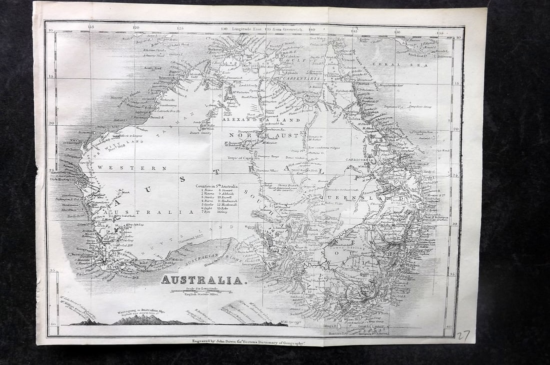 Beeton, Samuel 1868 Antique Map. Australia (1 of 1)