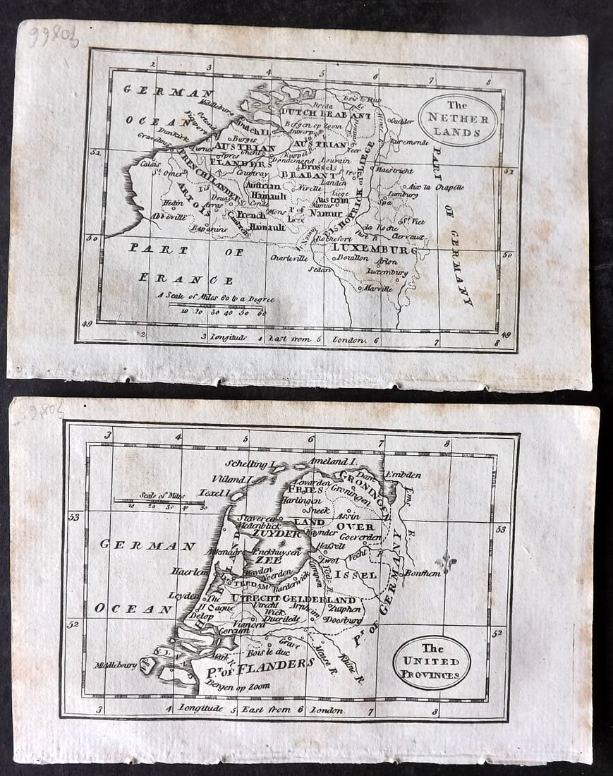 Turner, Richard 1805 Pair of Miniature Maps. Netherlands (1 of 1)