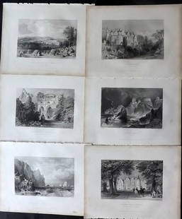 Beattie, William 1838 Lot of 6 Scottish Views Scotland: Steel Engraving Published 1838, London for "Scotland Illustrated..." by William Beattie. Illustrated by Thomas Allom, William Bartlett and H. M'Culloch. Paper Size: 10.5 x 8 inch (27 x 21cm) Very mino