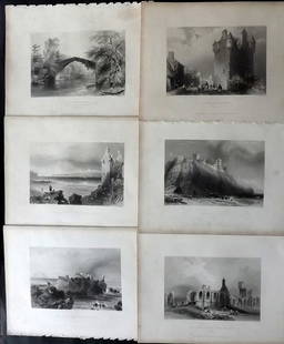 Beattie, William 1838 Lot of 6 Scottish Views Scotland: Steel Engraving Published 1838, London for "Scotland Illustrated..." by William Beattie. Illustrated by Thomas Allom, William Bartlett and H. M'Culloch. Paper Size: 10.5 x 8 inch (27 x 21cm) Very mino