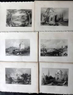 Beattie, William 1838 Lot of 6 Scottish Views Scotland: Steel Engraving Published 1838, London for "Scotland Illustrated..." by William Beattie. Illustrated by Thomas Allom, William Bartlett and H. M'Culloch. Paper Size: 10.5 x 8 inch (27 x 21cm) Very