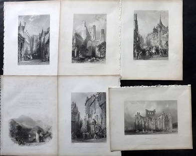 Beattie, William 1838 Lot of 6 Scottish Views Scotland: Steel Engraving Published 1838, London for "Scotland Illustrated..." by William Beattie. Illustrated by Thomas Allom, William Bartlett and H. M'Culloch. Paper Size: 10.5 x 8 inch (27 x 21cm) Very mino