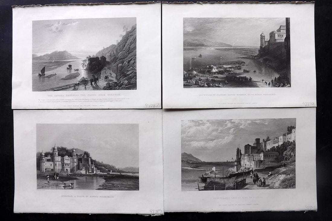 Martin, Robert 1858 Lot of 4 Steel Engraved Views of India: Steel Engraving Published 1858-61, London for "The Indian Empire" by Robert Montgomery Martin. Paper Size: 10.5 x 7 inch (27 x 18cm) Good Condition