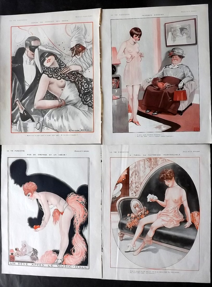 La Vie Parisienne 1928 Lot of 4 Art Deco Prints (1 of 2)