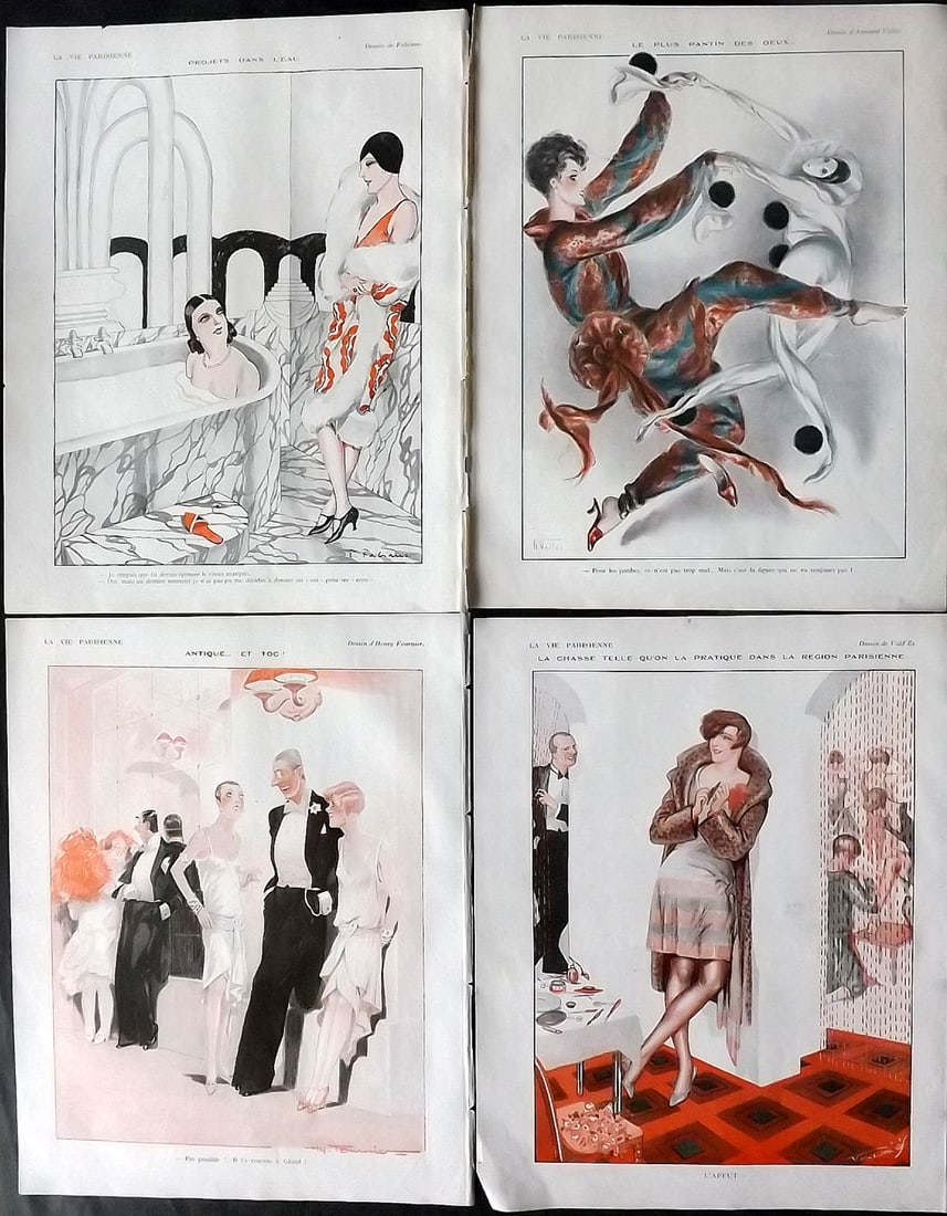 La Vie Parisienne 1928 Lot of 4 Art Deco Prints (1 of 2)