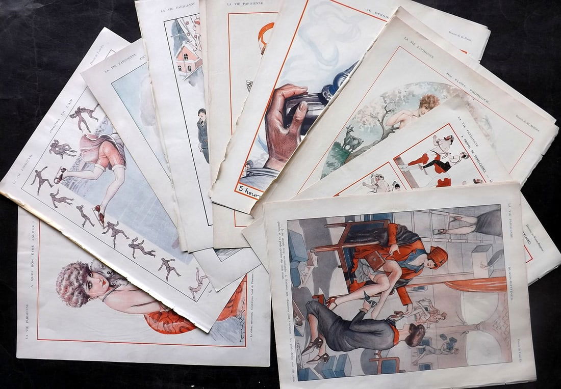 La Vie Parisienne 1928 Lot of 16 Art Deco Prints (1 of 10)