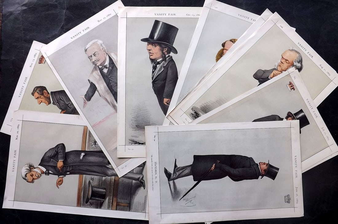 Vanity Fair Prints 1869 Lot of 12 Spy etc Cartoons (1 of 8)