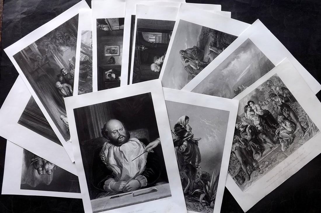 Steel Plate 1868 Lot of 12 Folio Steel Engravings from the Art Journal (1 of 8)