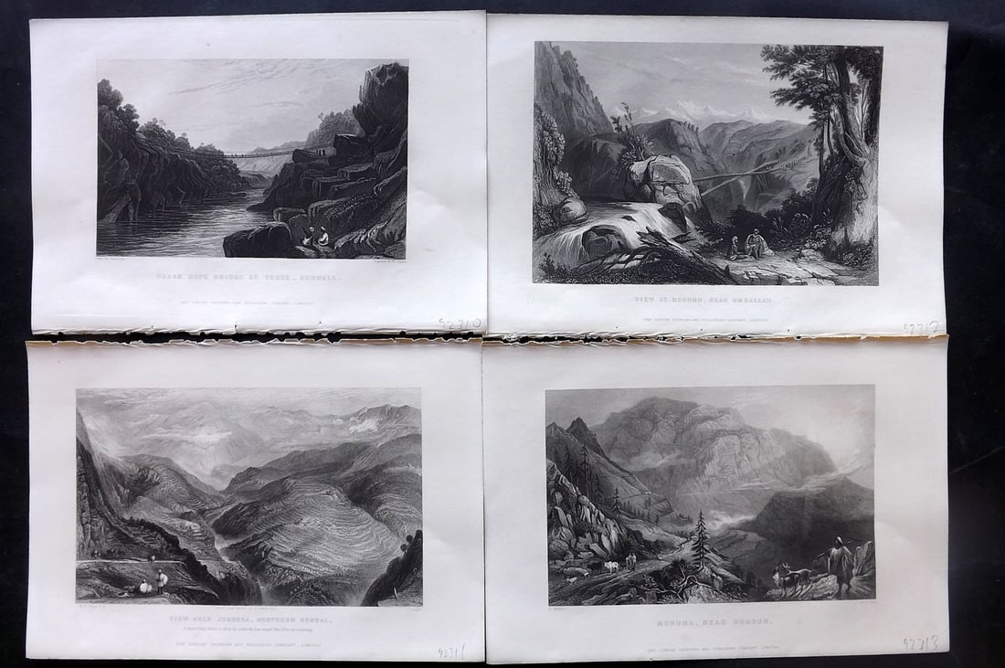 Martin, Robert 1858 Lot of 4 Steel Engraved Views of India: Steel Engraving Published 1858-61, London for "The Indian Empire" by Robert Montgomery Martin. Paper Size: 10.5 x 7 inch (27 x 18cm) Good Condition