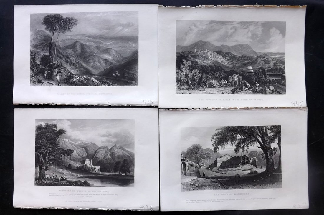 Martin, Robert 1858 Lot of 4 Steel Engraved Views of India: Steel Engraving Published 1858-61, London for "The Indian Empire" by Robert Montgomery Martin. Paper Size: 10.5 x 7 inch (27 x 18cm) Good Condition