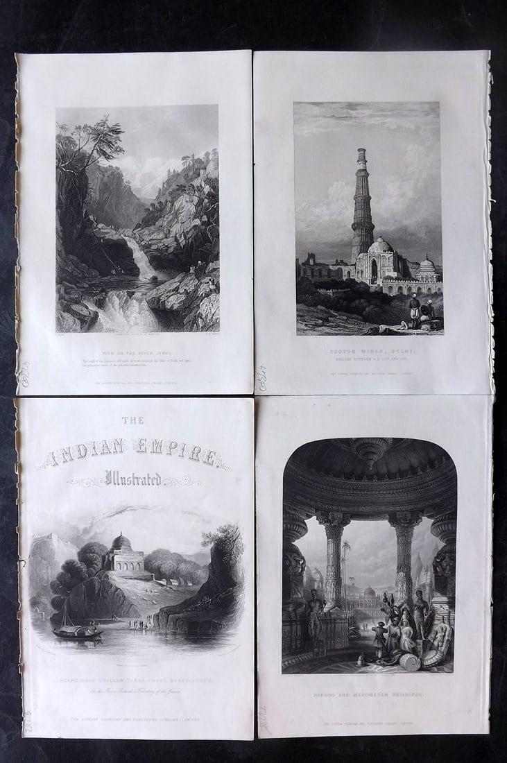 Martin, Robert 1858 Lot of 4 Steel Engraved Views of India: Steel Engraving Published 1858-61, London for "The Indian Empire" by Robert Montgomery Martin. Paper Size: 10.5 x 7 inch (27 x 18cm) Good Condition