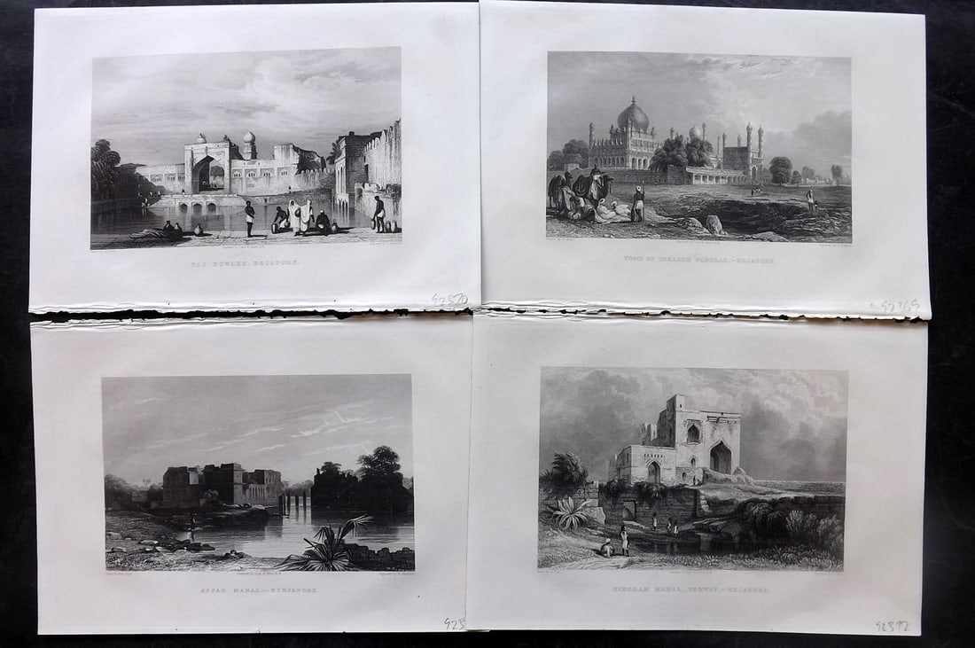 Martin, Robert 1858 Lot of 4 Steel Engraved Views of India: Steel Engraving Published 1858-61, London for "The Indian Empire" by Robert Montgomery Martin. Paper Size: 10.5 x 7 inch (27 x 18cm) Good Condition
