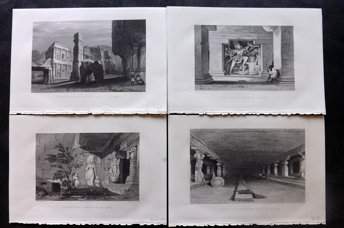 Martin, Robert 1858 Lot of 4 Steel Engraved Views of India: Steel Engraving Published 1858-61, London for "The Indian Empire" by Robert Montgomery Martin. Paper Size: 10.5 x 7 inch (27 x 18cm) Good Condition