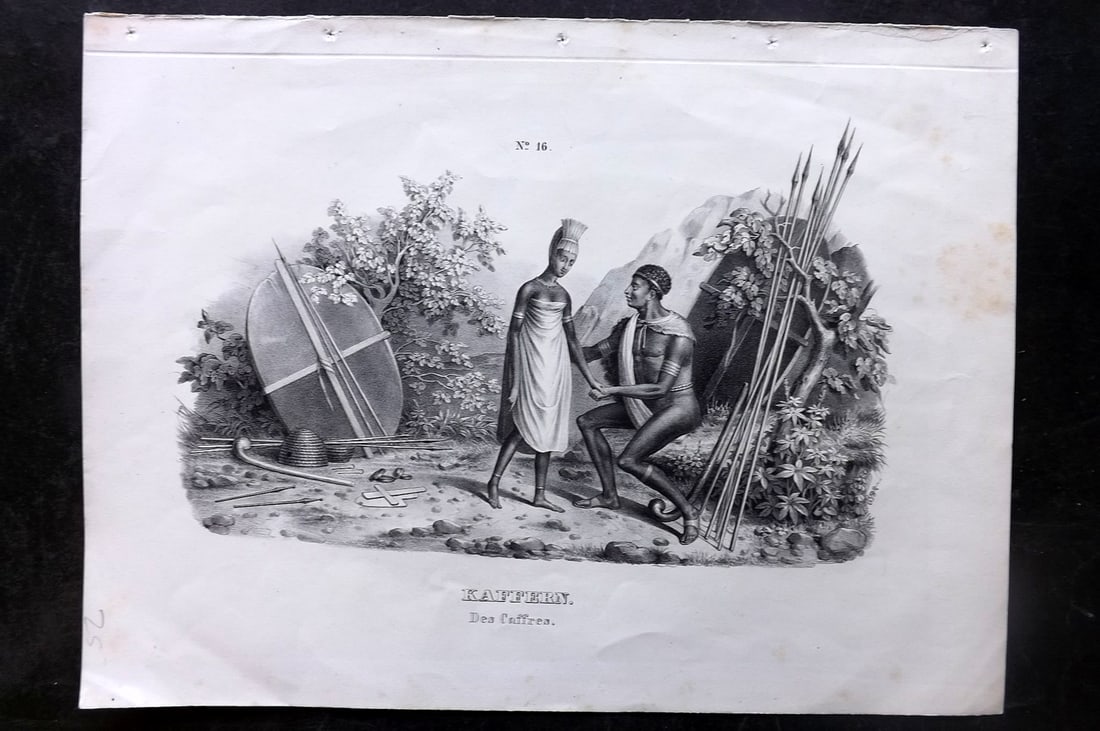 Schinz & Brodtmann C1840 Folio Print. South Africa Natives 16 (1 of 1)