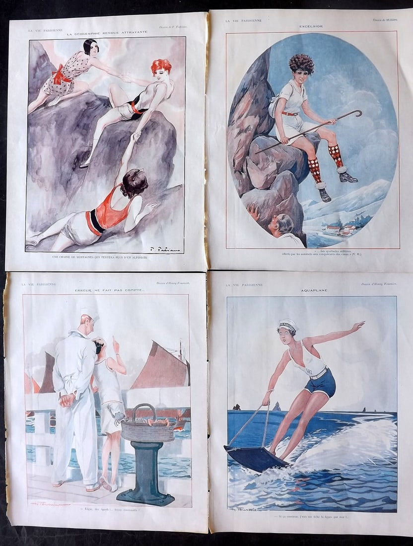 La Vie Parisienne 1928 Lot of 4 Art Deco Prints (1 of 2)