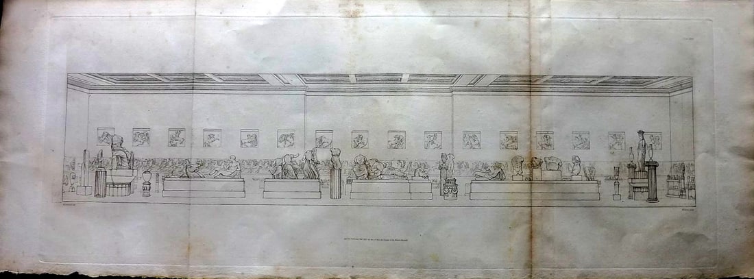 Moses after Corbould 1835 LG Folio Print. Elgin Marbles, British Museum, London 18 (1 of 2)