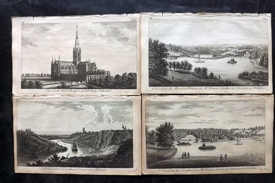 UK 1777 Lot of 4 Antique Prints. British Copper Plate Views (1 of 2)