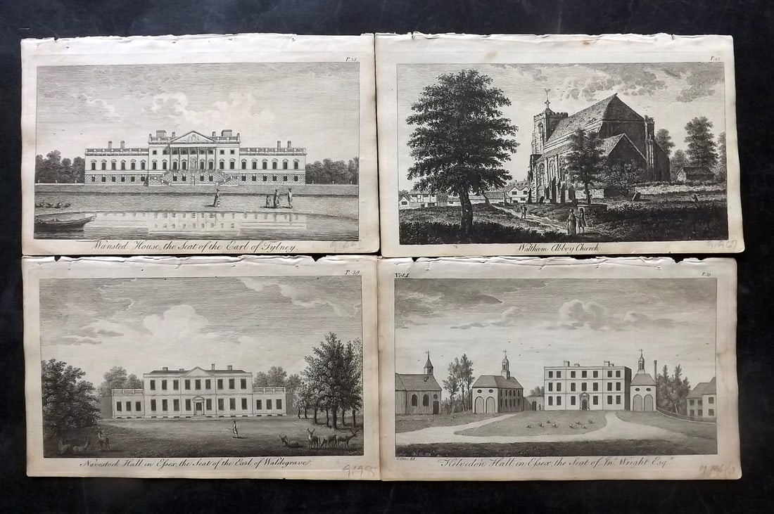UK 1777 Lot of 4 Antique Prints. British Copper Plate Views (1 of 2)