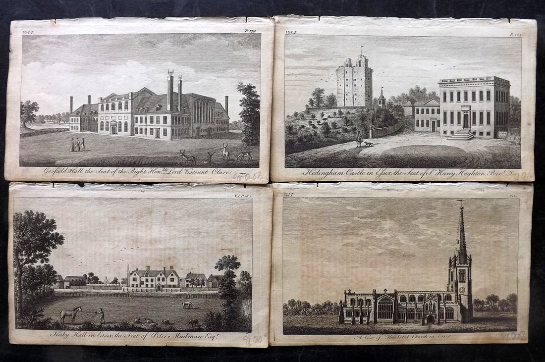 UK 1777 Lot of 4 Antique Prints. British Copper Plate Views (1 of 2)