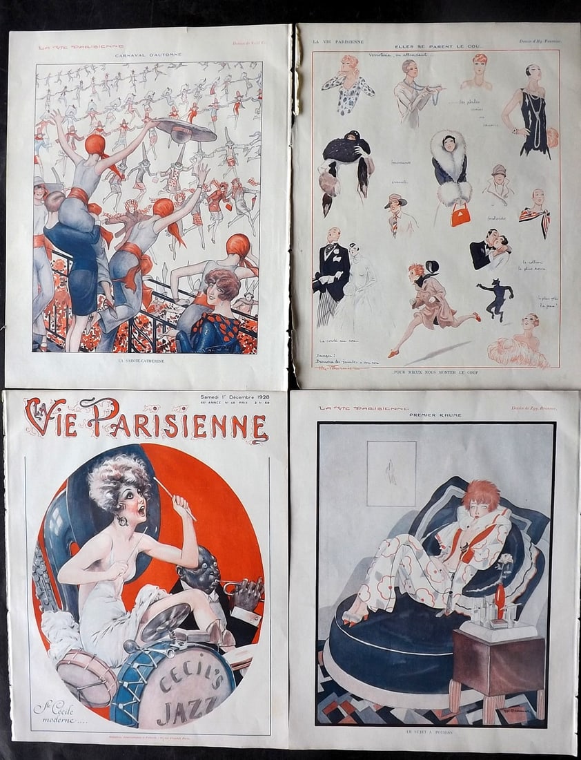 La Vie Parisienne 1928 Lot of 4 Art Deco Prints (1 of 2)