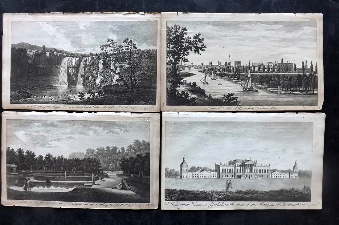 UK 1777 Lot of 4 Antique Prints. British Copper Plate Views (1 of 2)