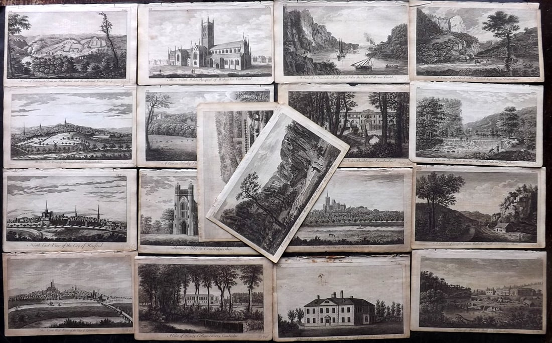 UK 1777 Lot of 18 Antique Prints. British Copper Plate Views (1 of 7)