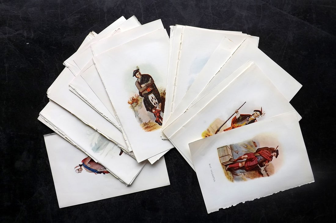 McIan, R. R. 1899 Lot of 36 Scottish Clan Costume Prints (1 of 6)