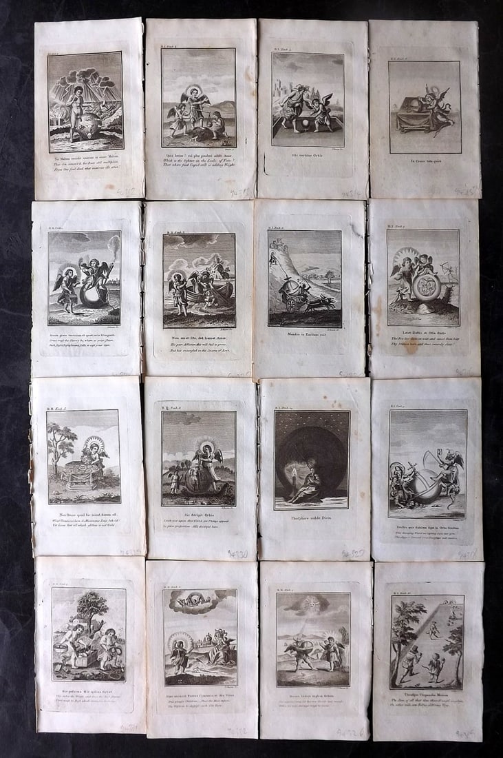 Quarles, Francis 1808 Lot of 16 Antique Emblem Prints (1 of 5)