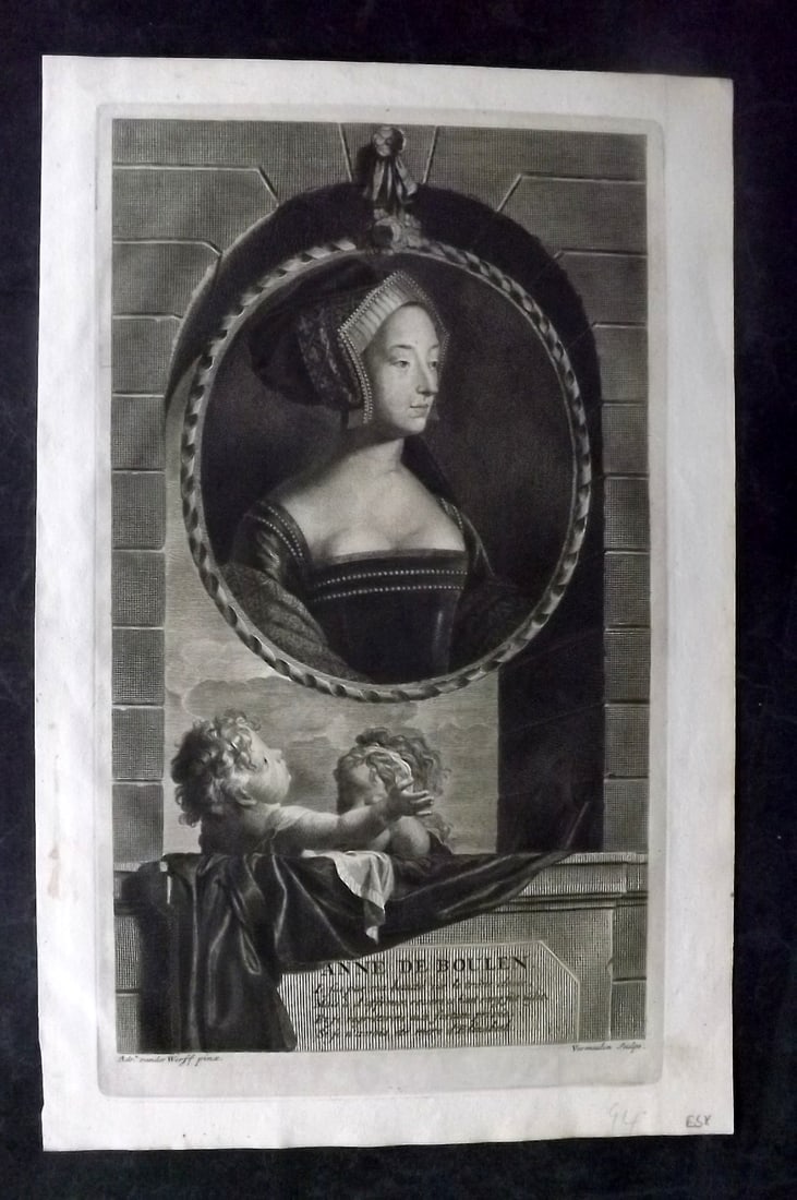 de Larrey, Isaac 1697 Folio Portrait Print. Anne Boleyn (1 of 2)