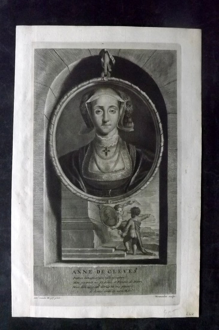 de Larrey, Isaac 1697 Folio Portrait Print. Anne of Cleves (1 of 2)