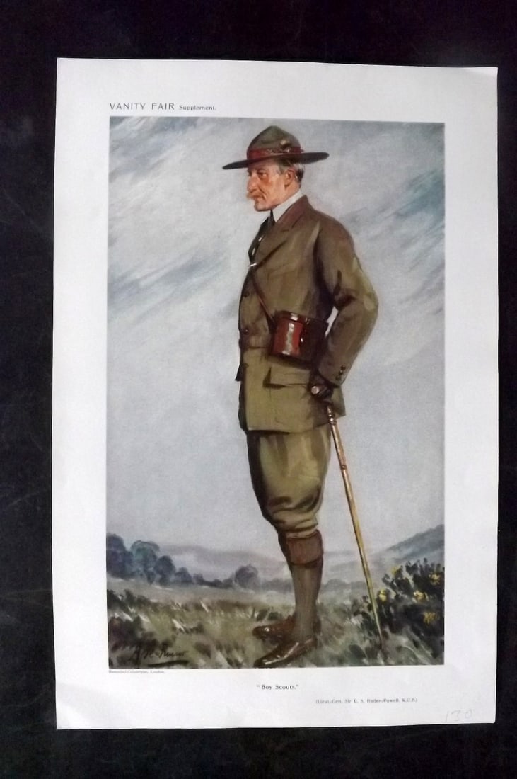 Vanity Fair Print 1911 Baden Powell, Boy Scouts (1 of 1)
