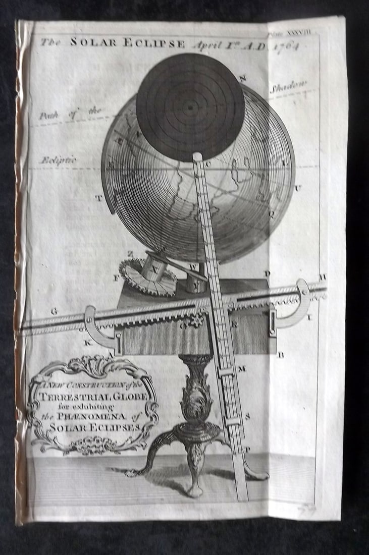 Martin, Benjamin 1772 Astronomy Print. New Terrestrial Globe (1 of 1)