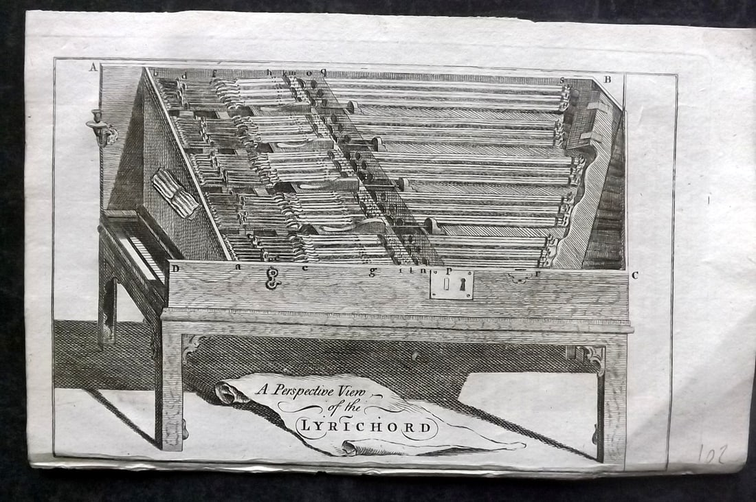 Martin, Benjamin 1772 Music Print. View of the Lyrichord (1 of 1)