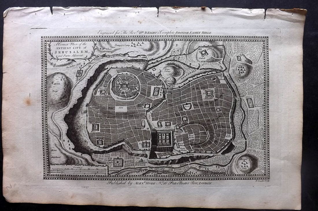 Wright, Paul 1782 Folio Holy Land Map. Jerusalem City (1 of 2)