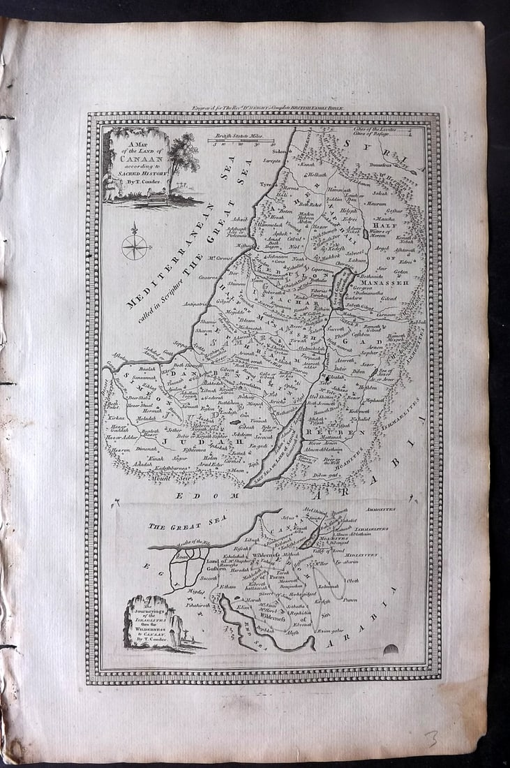 Wright, Paul 1782 Folio Holy Land Map. Canaan & Journeys of the Israelites (1 of 2)