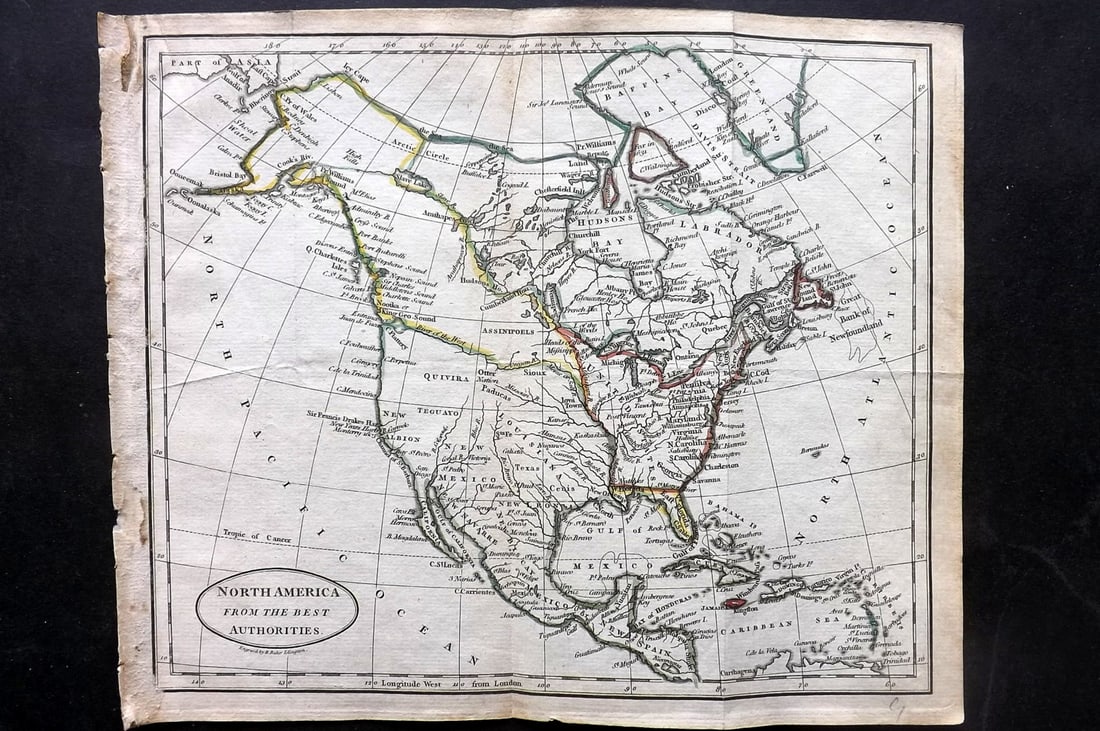 Brookes & Baker 1797 Antique Map. North America (1 of 1)