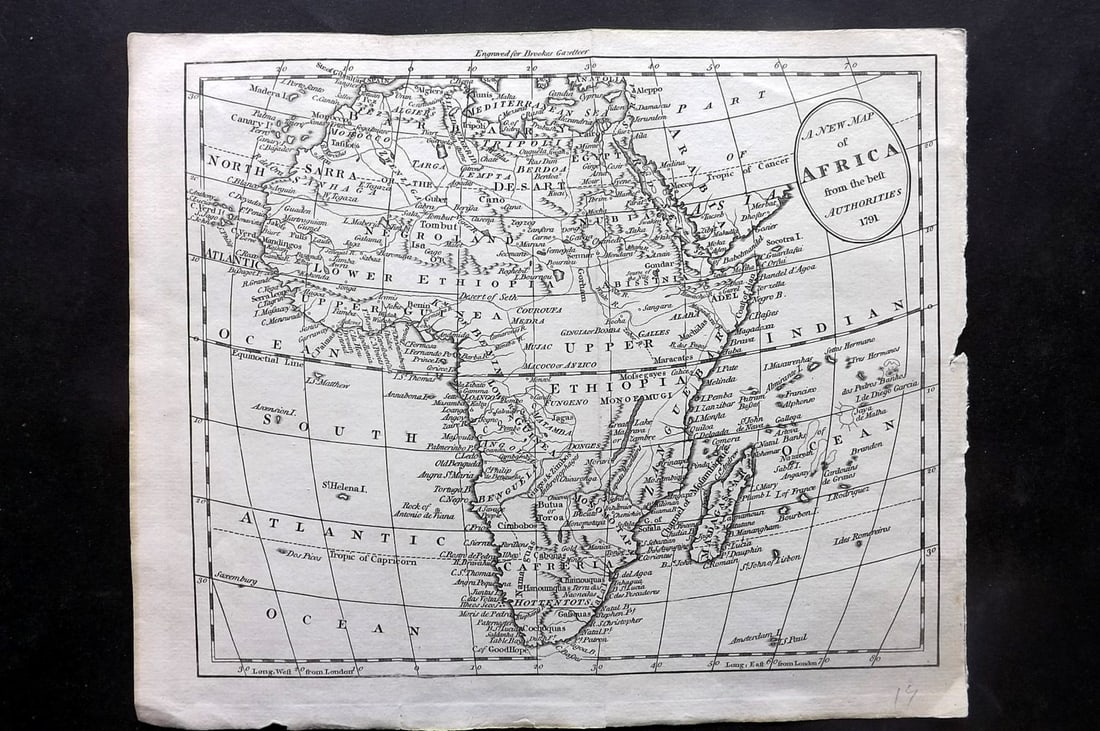 Brookes, Richard 1791 Antique Map. Africa (1 of 1)