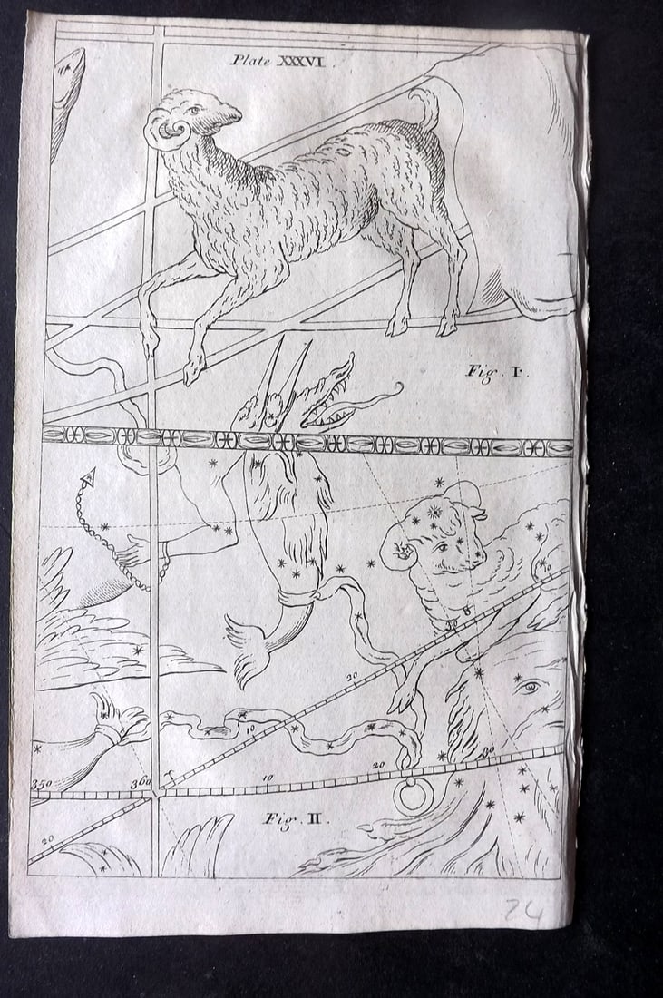 Martin, Benjamin 1772 Astronomy Celestial Map. Constellations (1 of 1)