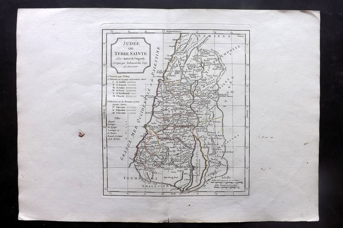 Delamarche, Felix C1830 Map of Israel Palestine Holy Land (1 of 2)