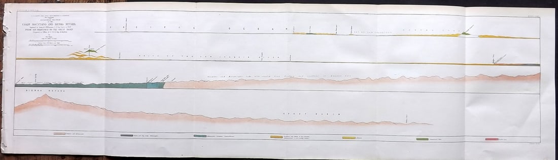 Williamson, Lieut. R. S. 1856 LG Chart. California - Coast Mountains & Sierra Nevada (1 of 2)